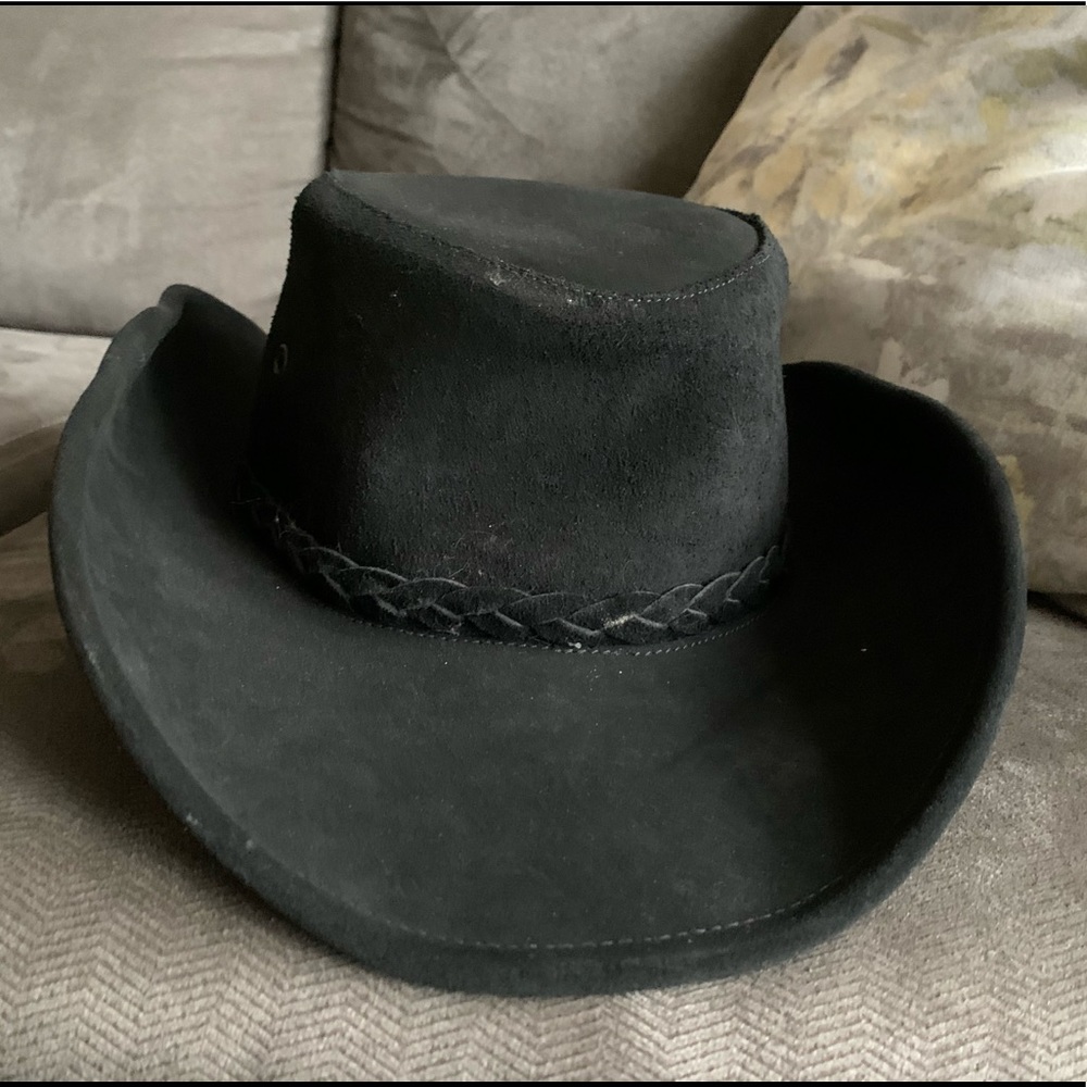 Women's leather dress cowboy hat